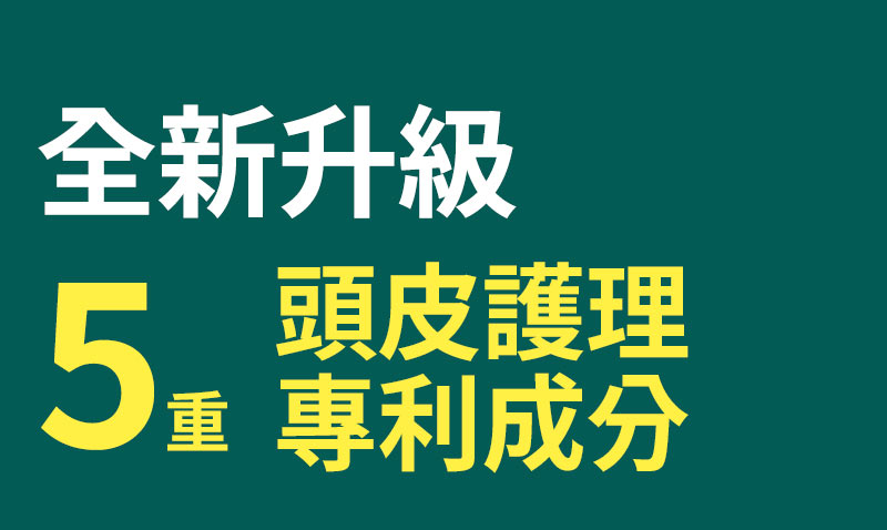 全新升級 5重 頭皮護理 專利成分