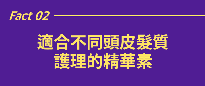 Fact 02 適合不同頭皮髮質 護理的精華素