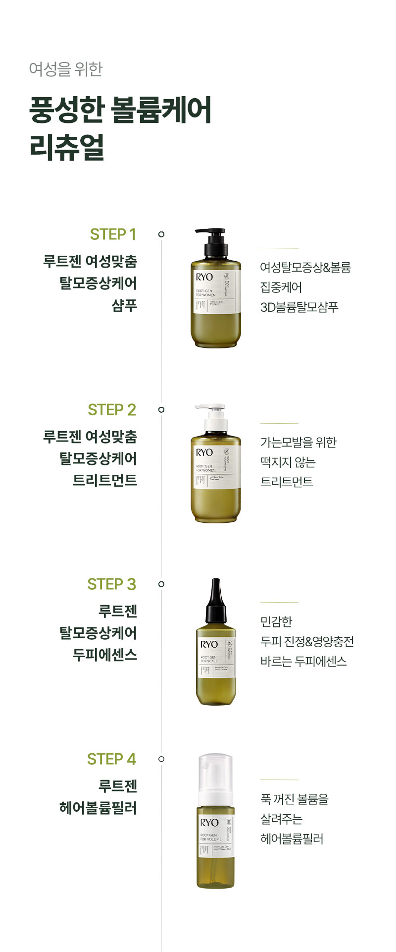 여성을 위한 풍성한 볼륨케어 리츄얼