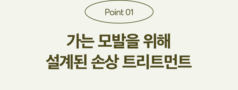 Point 01 가는 모발을 위해 설계된 손상 트리트먼트