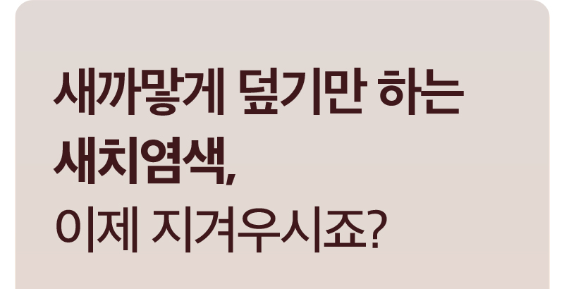 새까맣게 덮기만 하는 새치염색, 이제 지겨우시죠?