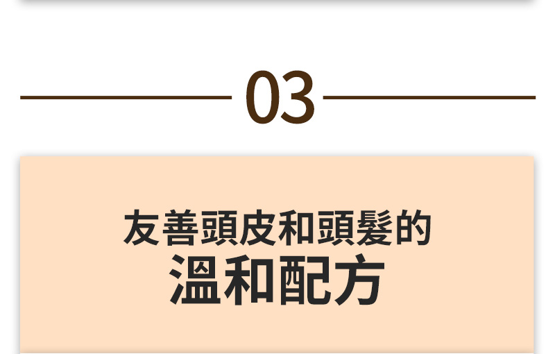 03 友善頭皮和頭髮的 溫和配方